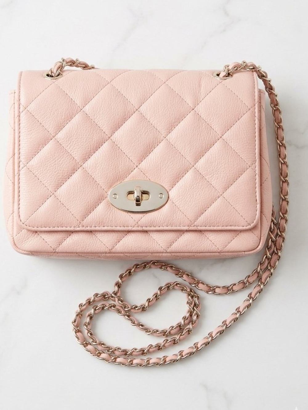 Banana Republic Quilted Crossbody Bag in Light Pink